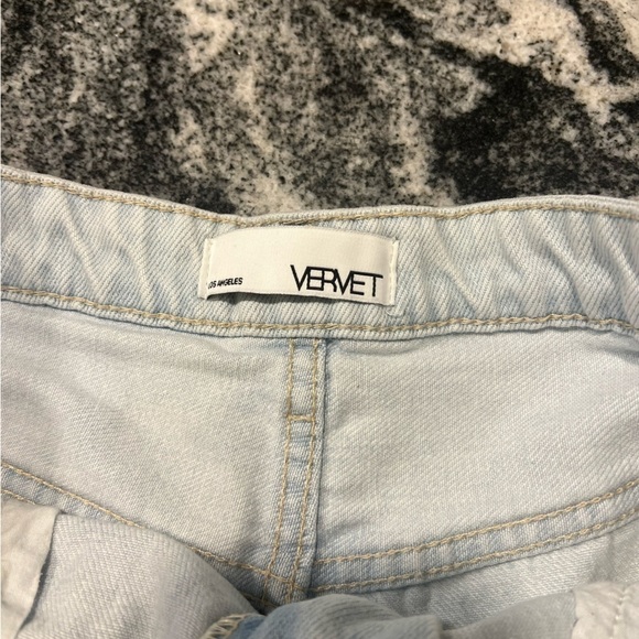 VERVET destroyed light wash high waisted shorts - Picture 6 of 11